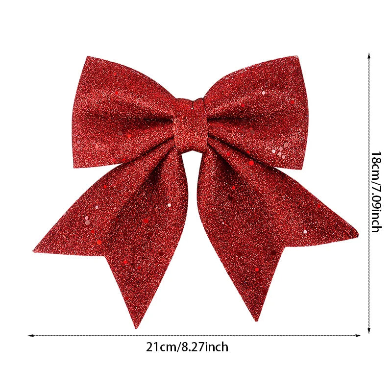 Large Glitter Christmas Bow Ornament – Red & Gold Xmas Decor Christmas Bow Ornament Babs