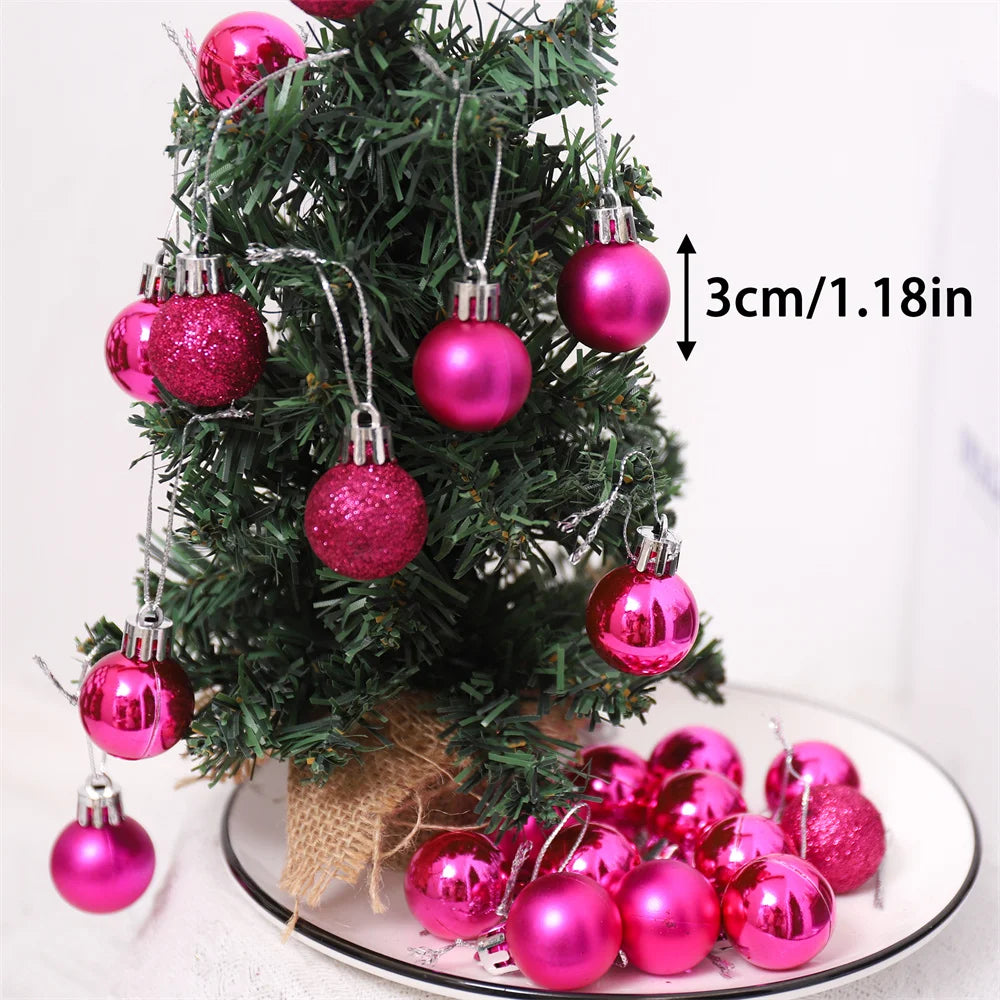 24Pcs Mini Christmas Ball Ornaments – 3cm Tree Decorations Christmas Tree Ornaments Babs