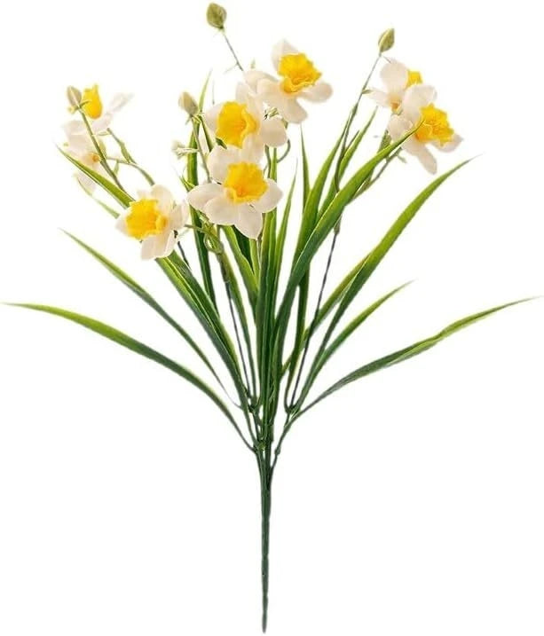 Artificial Silk Narcissus Flowers – Wedding Bouquet & Home Décor Artificial Silk Flowers Babs Light Yellow 1pc