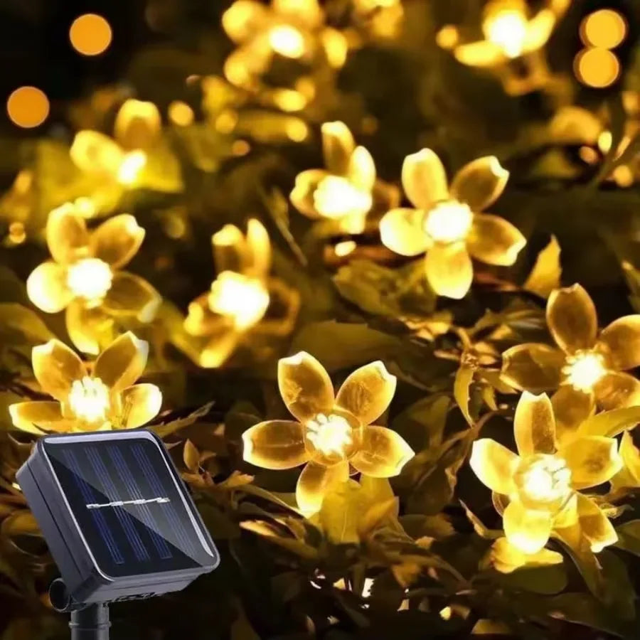 Solar Sakura String Lights – 6.5M 30 LED Outdoor Garden Decor Solar String Lights Babs Warm White 6.5M30LED