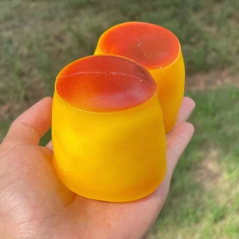 Caramel Pudding Squishy Fidget Ball – ASMR Sensory Squeeze Toy Squishy Fidget Toy Babs