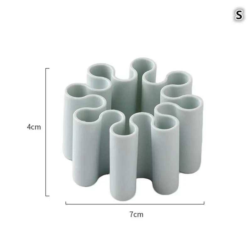Silicone Wave Pen Holder | Desktop Brush & Pencil Organizer Desktop Pen Organizer Babs Small Green