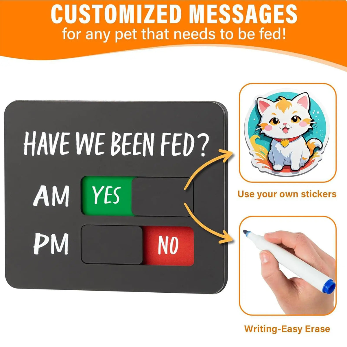 Magnetic Acrylic Dog Feeding Reminder Fridge Sign | Pet Fed Pet Feeding Sign Babs