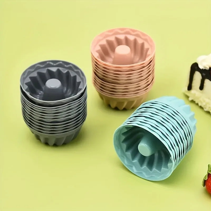 Non-Stick Silicone Bundtlette Cake Mold | Mini Fluted Tube Pan Silicone Cake Mold Babs