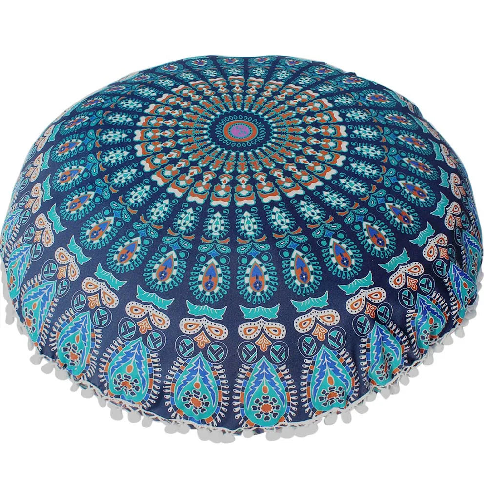 80CM Round Bohemian Floor Cushion Cover – Boho Pillow Case Floor Cushion Cover Babs