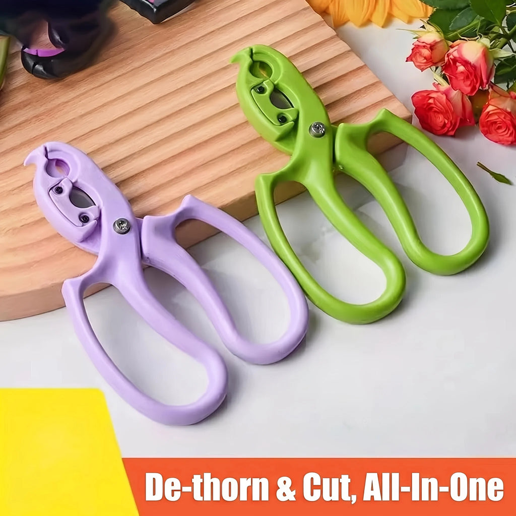 2-in-1 Floral Scissors & Rose De-Thorn Tool | Stem Pruner Floral Pruning Shears Babs