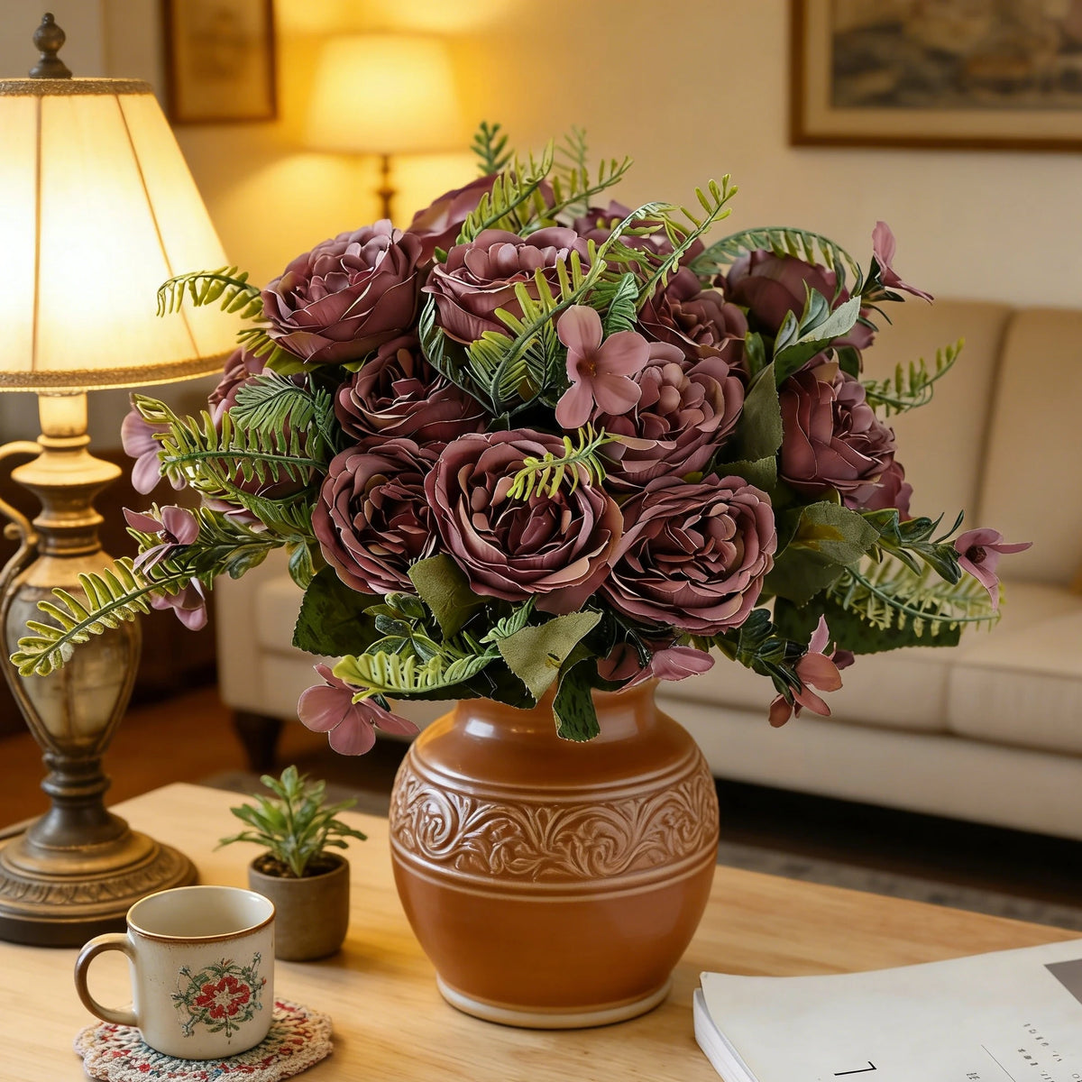 Artificial Silk Peony Bouquet – Wedding & Home Décor Flowers Artificial Flower Bouquet Babs