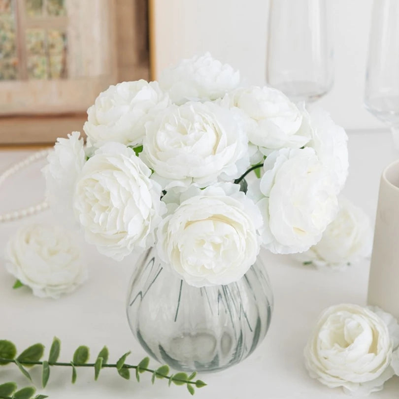 Artificial Silk Peony Stems 3/5/10 Pcs – Wedding & Home Décor Artificial Flower Stems Babs