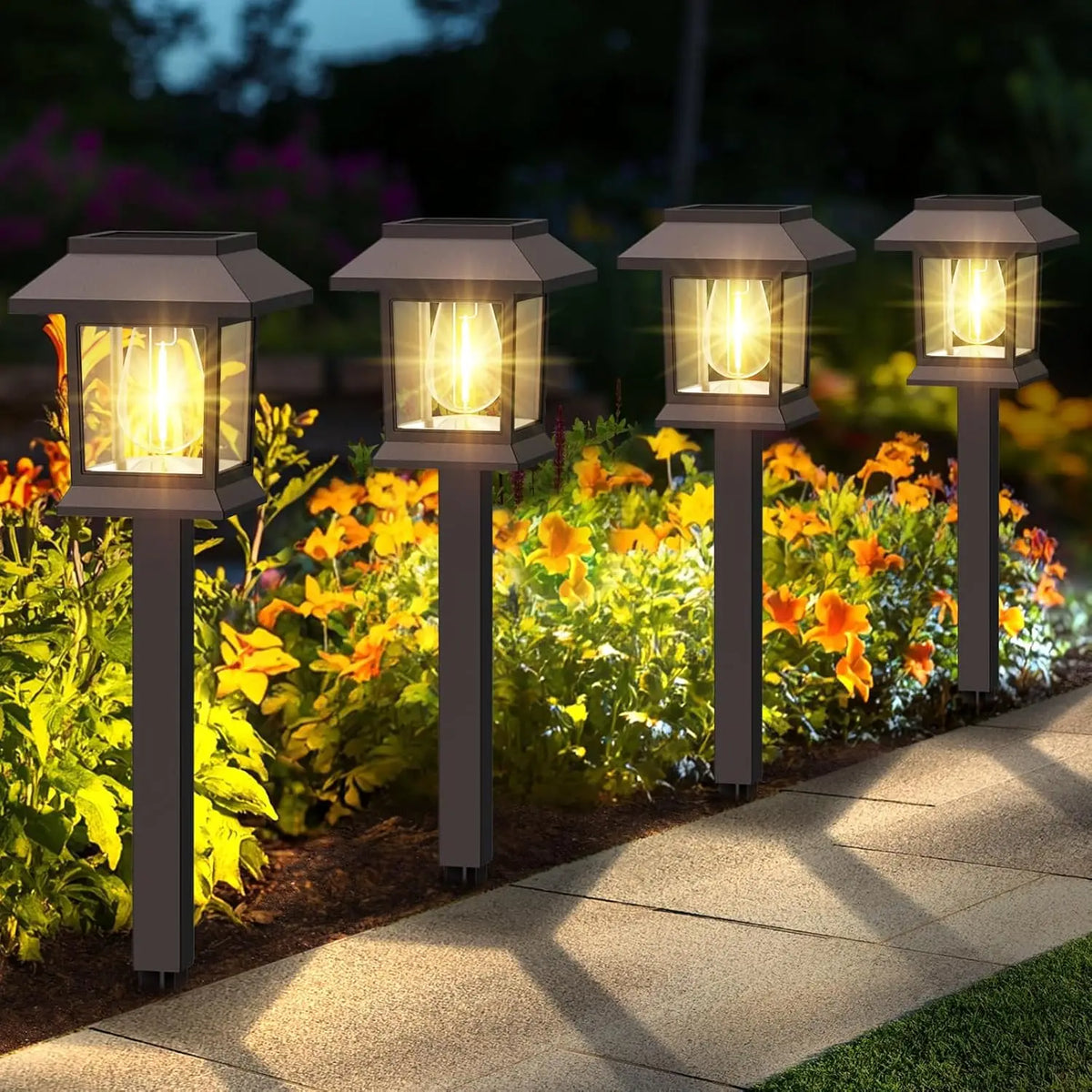Solar Pathway Lights Outdoor Waterproof LED Garden Walkway Solar Pathway Lights Babs