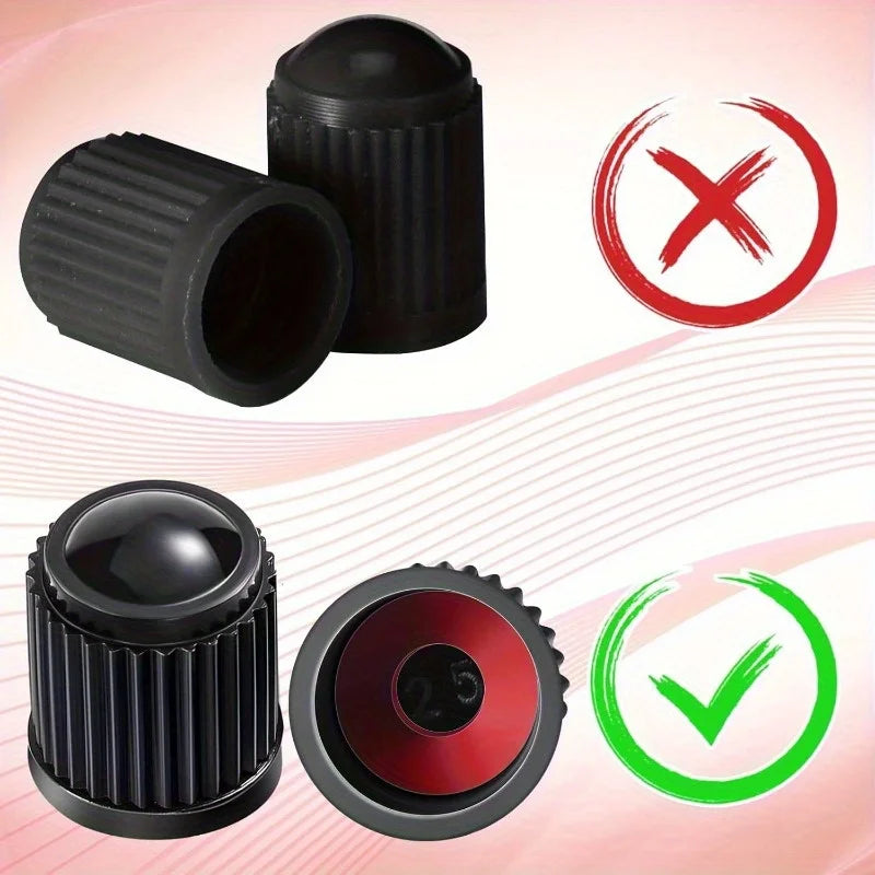 50pcs Black Tire Valve Dust Caps for Cars, Bikes & Motorcycles Tire Valve Caps Babs