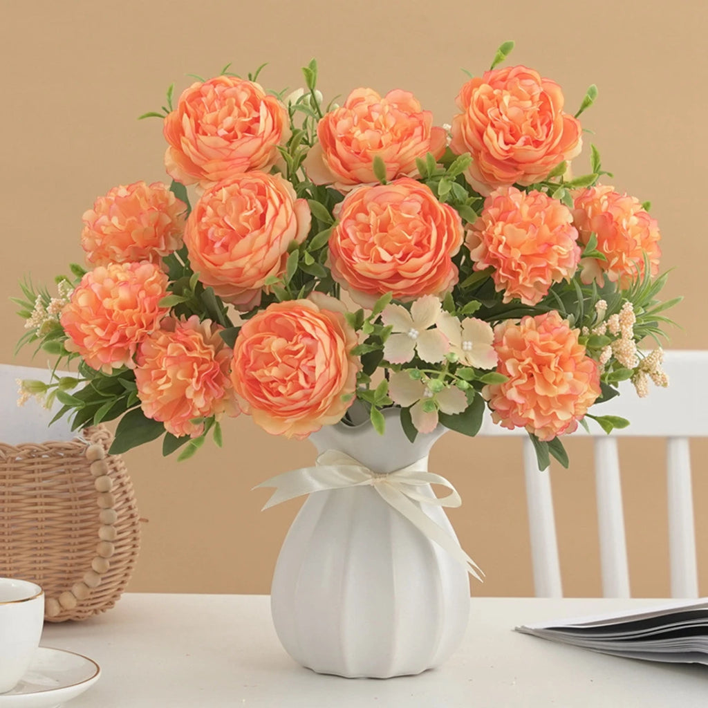 Artificial Silk Peony Chrysanthemum Bouquet – Wedding & Home Decor Artificial Flower Bouquet Babs