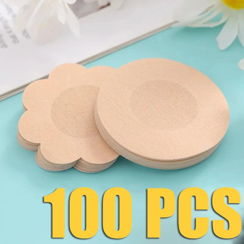 100pc Disposable Nipple Covers – Invisible Breast Petals Nipple Covers Babs