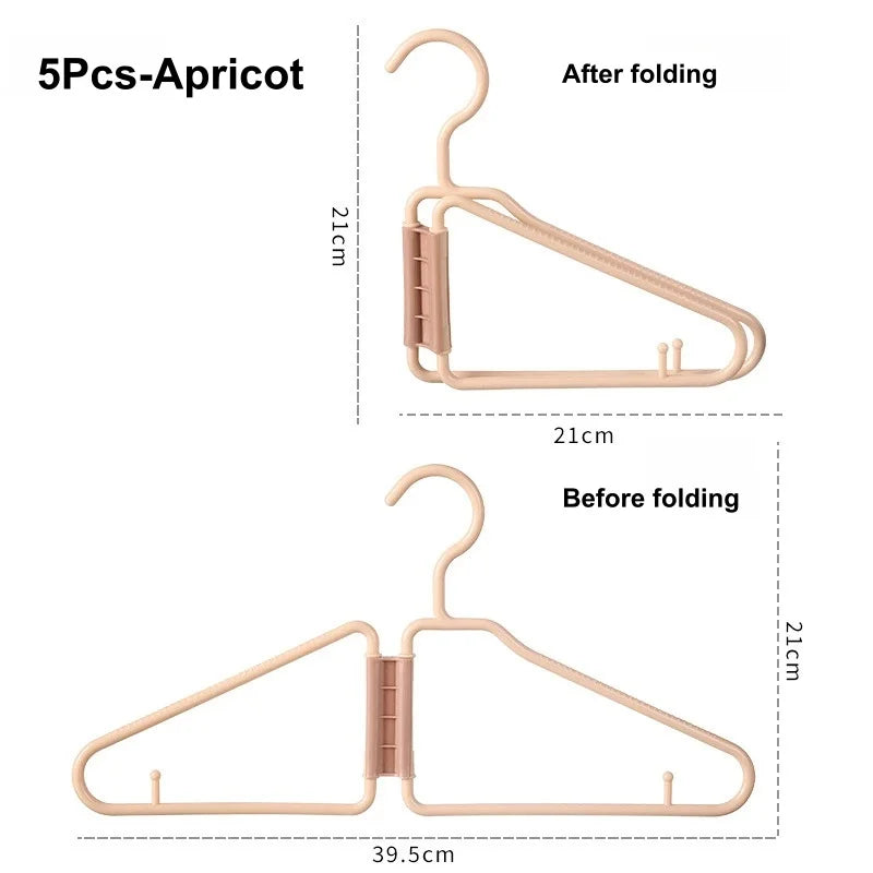 Foldable Travel Clothes Hangers – Lightweight & Space-Saving Foldable Travel Hanger Babs 5Pcs-Apricot