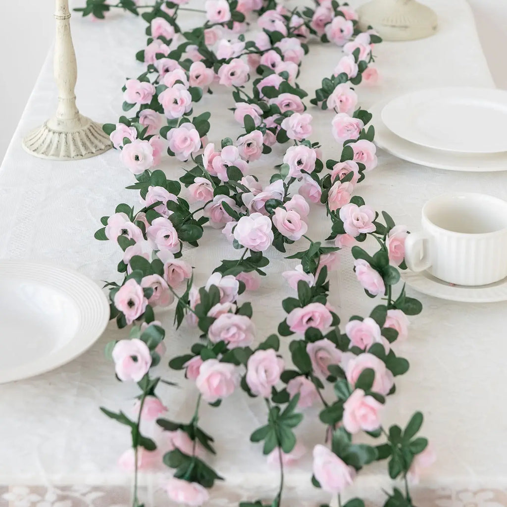Silk Rose Garland – Artificial Flower String for Wedding & Home Artificial Flower Garland Babs