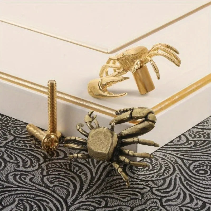Brass Crab Cabinet Knob – Nautical Single Hole Drawer Pull Cabinet Knob Babs