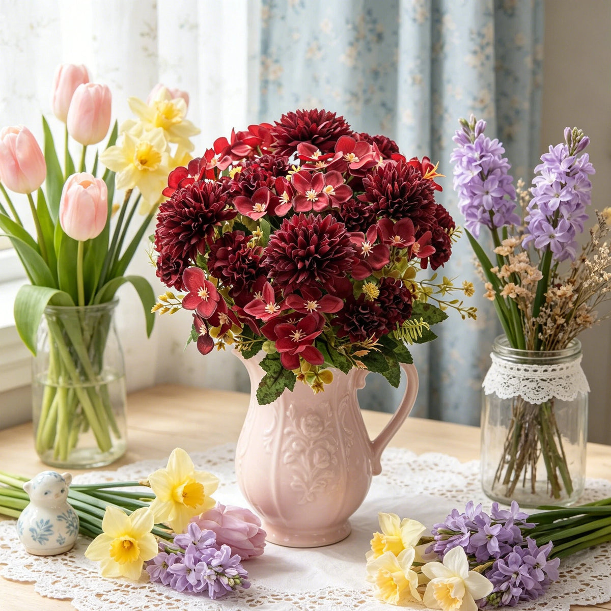 Artificial Silk Rose & Peony Bouquet – Wedding & Home Decor Artificial Flower Bouquet Babs