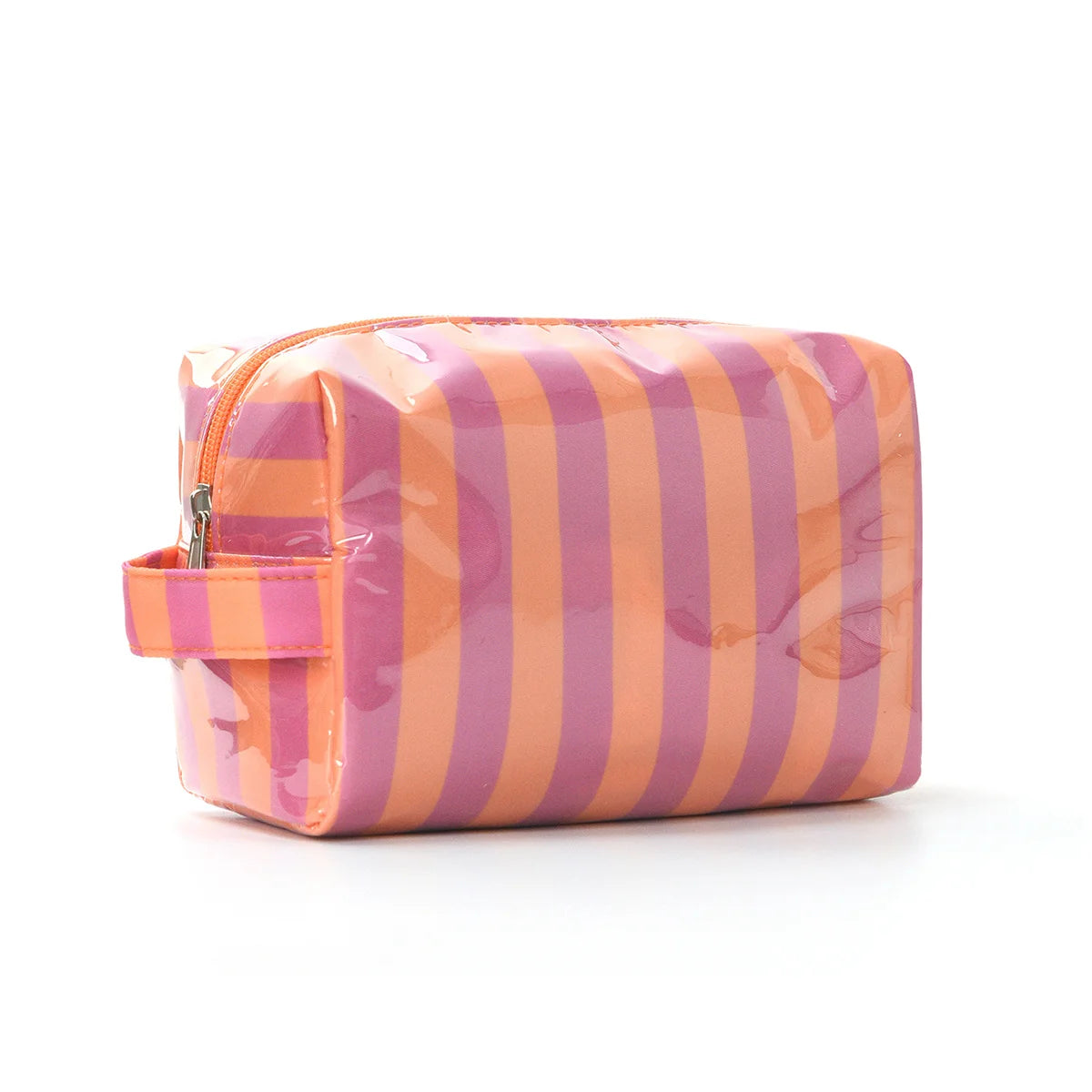 Striped Wash Bag – Women's Makeup & Travel Organizer Travel Wash Bag Babs Orange