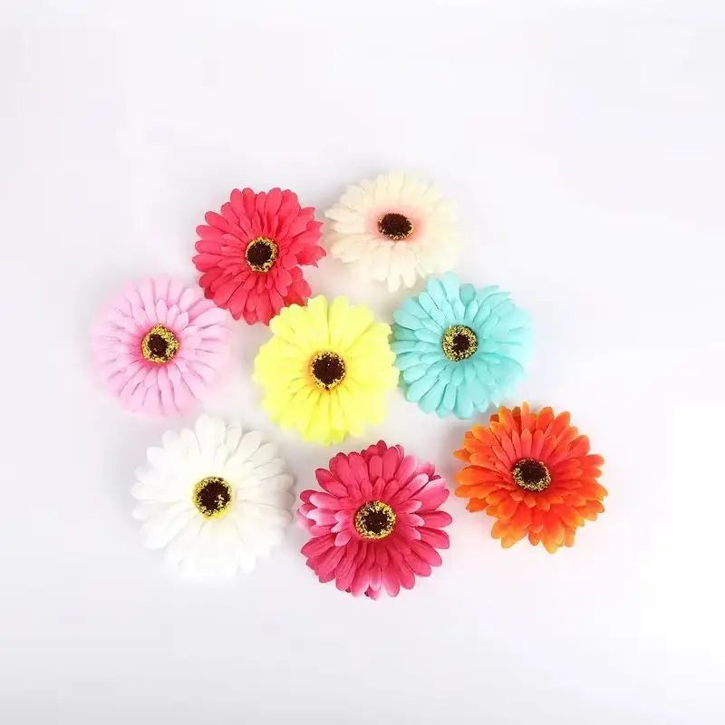 10-Pack Silk Gerbera Artificial Flowers – Wedding & Home Decor Artificial Flowers Babs MULTI