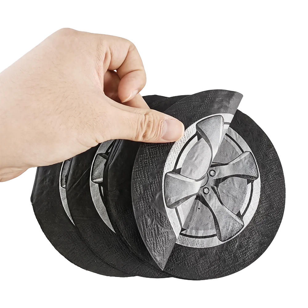 Race Car Tire Paper Napkins – Birthday & Baby Shower Party Supplies Party Paper Napkins Babs