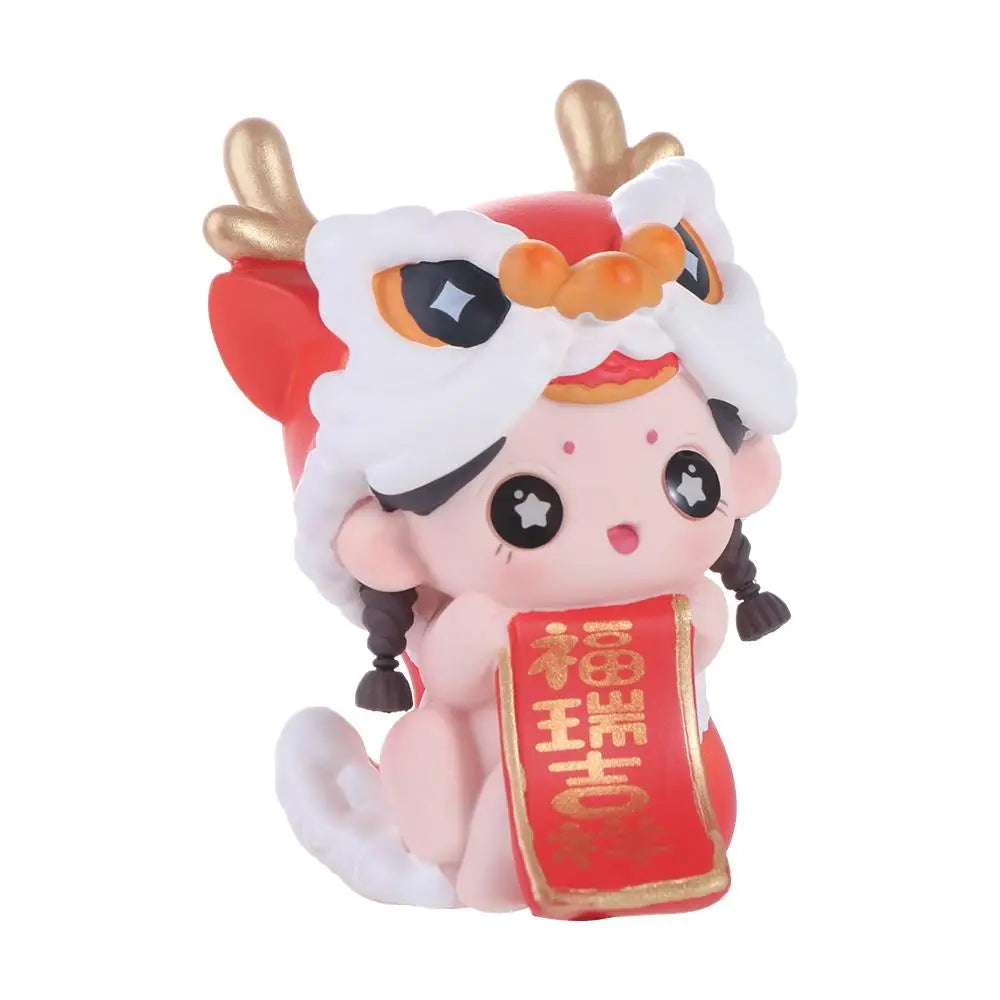 Chinese New Year Lion Dance Doll Ornament & Cake Topper Festive Figurine Ornament Babs C