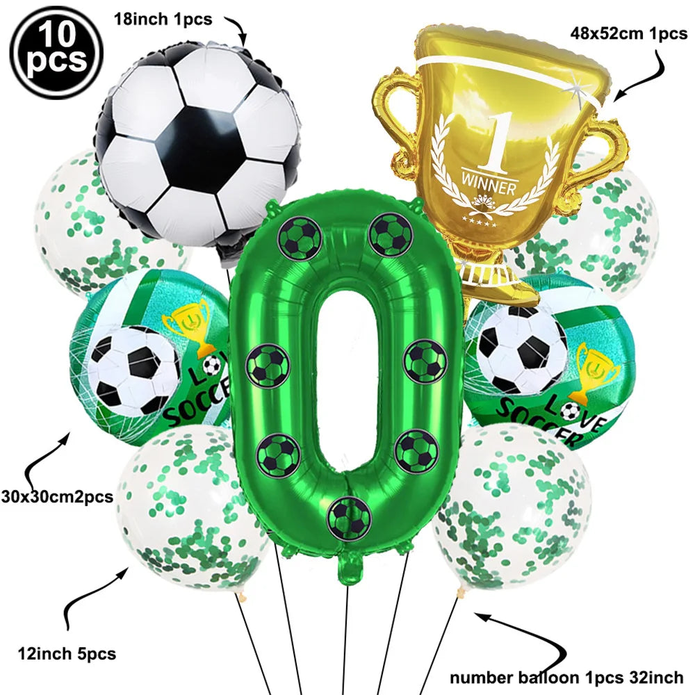Soccer Party Balloon Kit – Football Birthday Decoration Set Party Balloon Kit Babs A Number 0 As pictures show