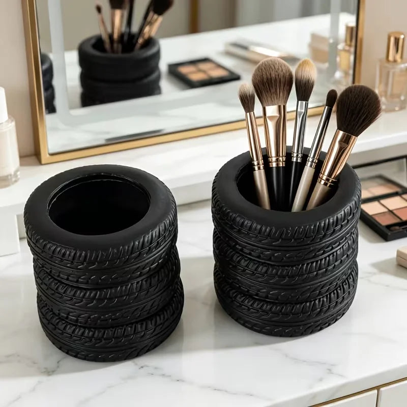 Tire-Shaped Pen Holder | Car Enthusiast Desk Organizer Novelty Pen Holder Babs