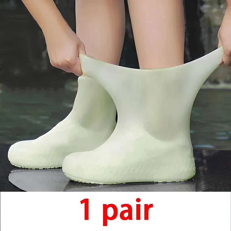 Waterproof Silicone Rain Shoe Covers – Rubber Boot Protectors Waterproof Shoe Covers Babs 1-White (33-39)General