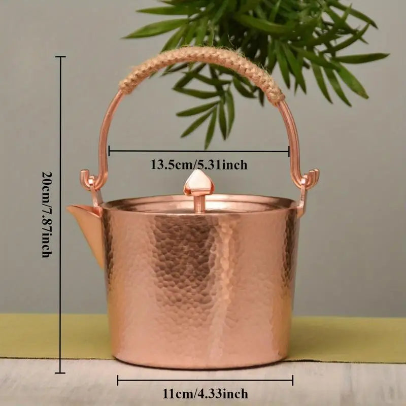 Handmade Pure Copper Kettle 1L – Thickened Teapot Copper Tea Kettle Babs