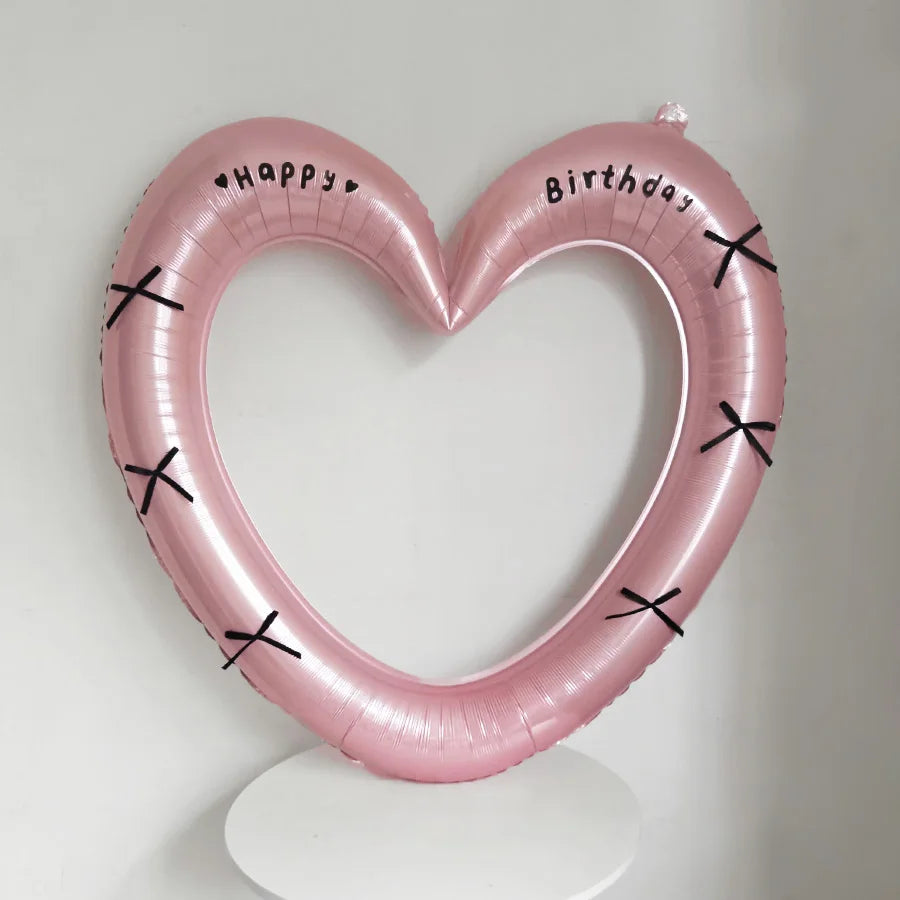 40" Heart Photo Frame Foil Balloon – Birthday & Party Décor Party Foil Balloon Babs Pink Other