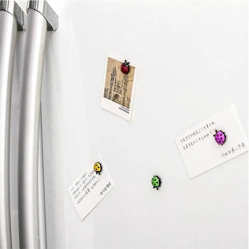 6-Pack Mini Ladybug Fridge Magnets – Cute Cartoon Home Décor Decorative Fridge Magnets Babs