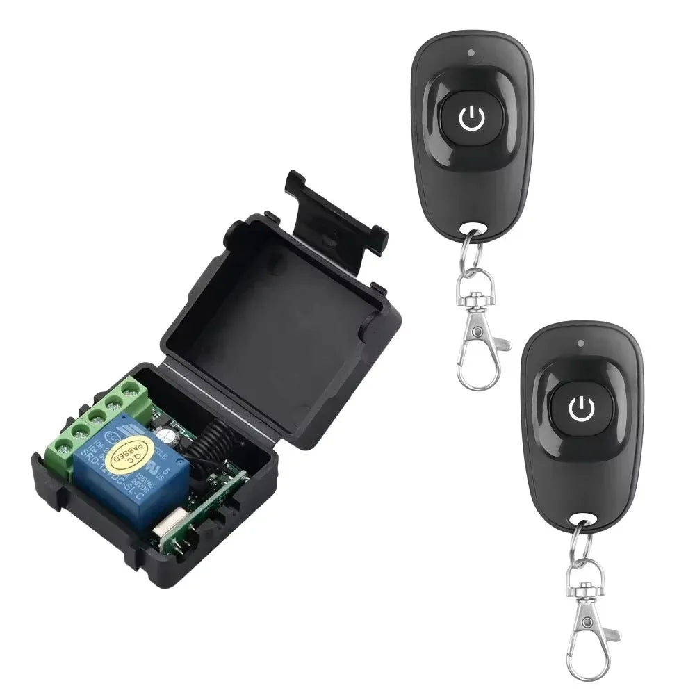 DC 12V 433MHz RF Remote Control Switch 2-Channel Relay Receiver RF Relay Switch Babs 2Remote 1 Receiver-B