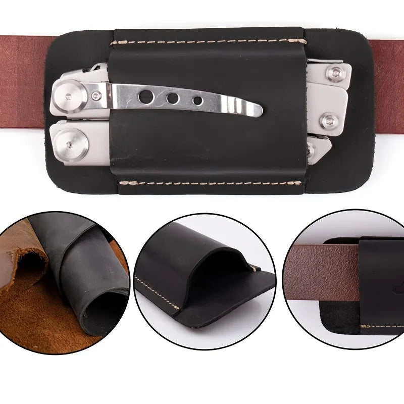 PU Leather Belt Holster – Foldable EDC Knife Waist Pouch EDC Belt Holster Babs
