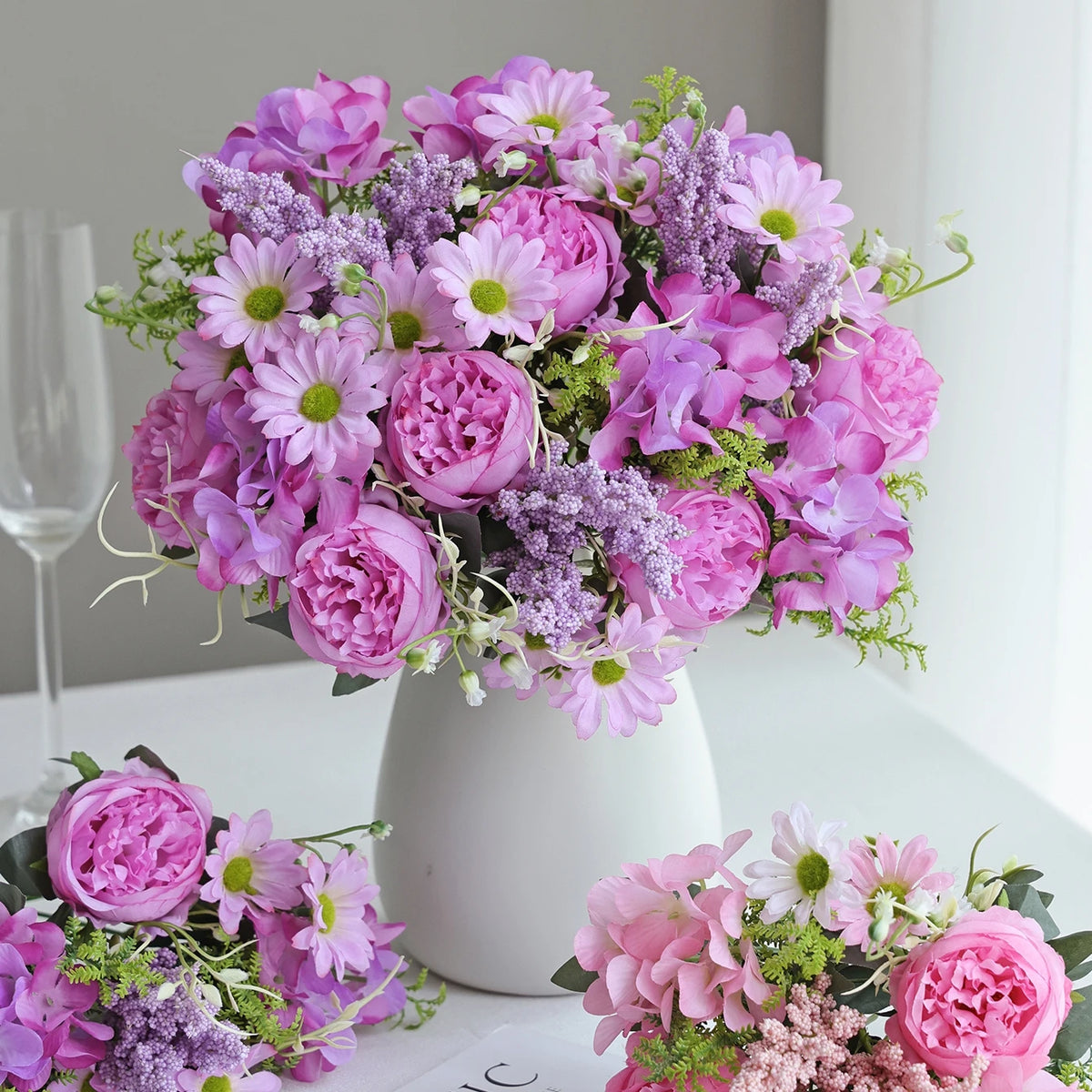 Silk Peony Artificial Flower Bouquet for Wedding & Home Decor Artificial Flower Bouquet Babs