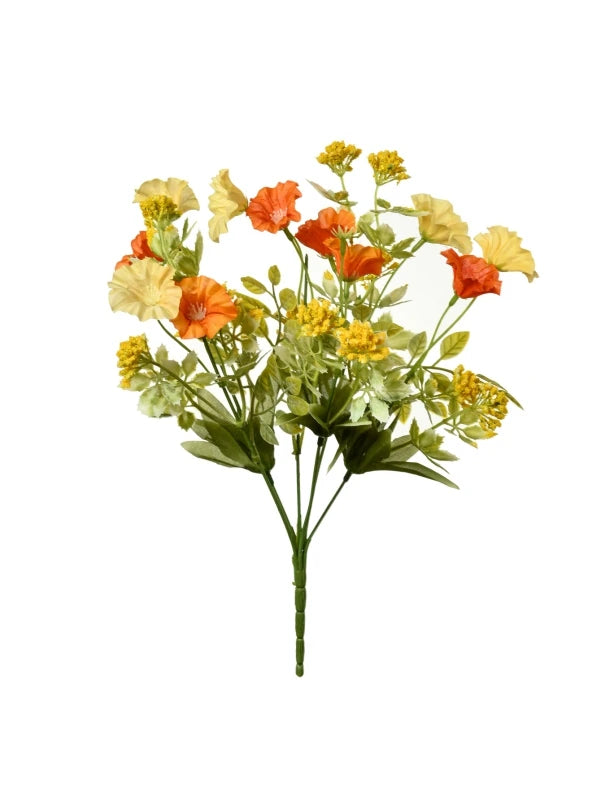 Silk Morning Glory Artificial Flowers for Wedding & Home Décor Artificial Silk Flowers Babs Orange 2 pcs