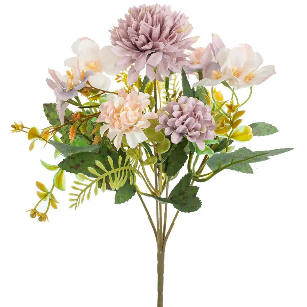 Silk Hydrangea Carnation Artificial Flowers – Wedding & Home Artificial Silk Flowers Babs PURPLE 2 pcs