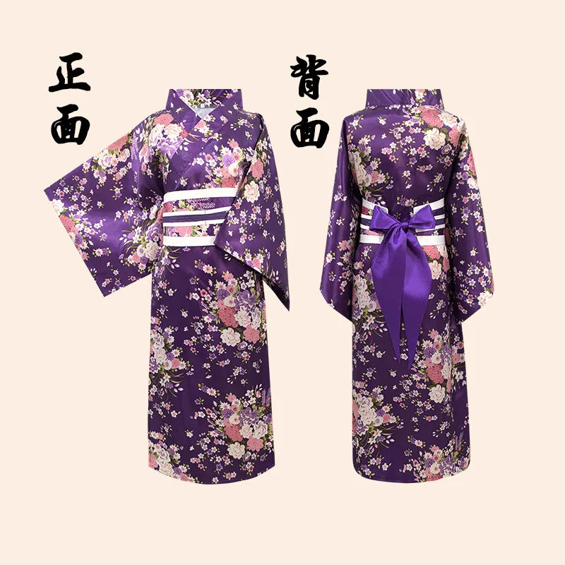 Children's Floral Japanese Kimono Yukata Cosplay Costume Yukata Costume Set Babs H 130cm China Mainland