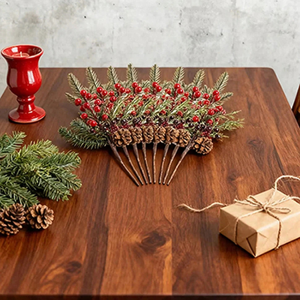 Artificial Red Fruit Berry Branches – Holiday & Wedding Décor Artificial Décor Branch Babs