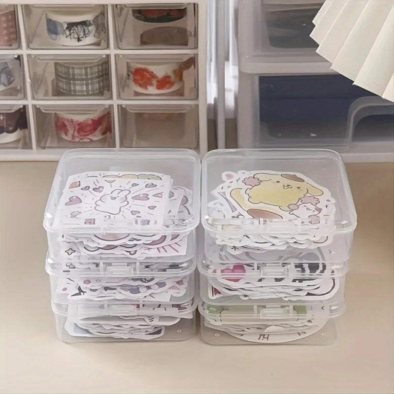 Mini Clear Plastic Storage Boxes with Hinged Lid | Craft Organizer Clear Storage Box Babs