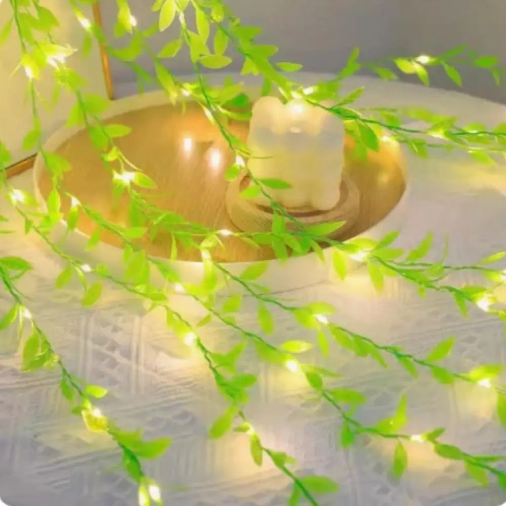 2M Artificial Willow Vine Garland – Green Leaf Room Decor Artificial Vine Garland Babs