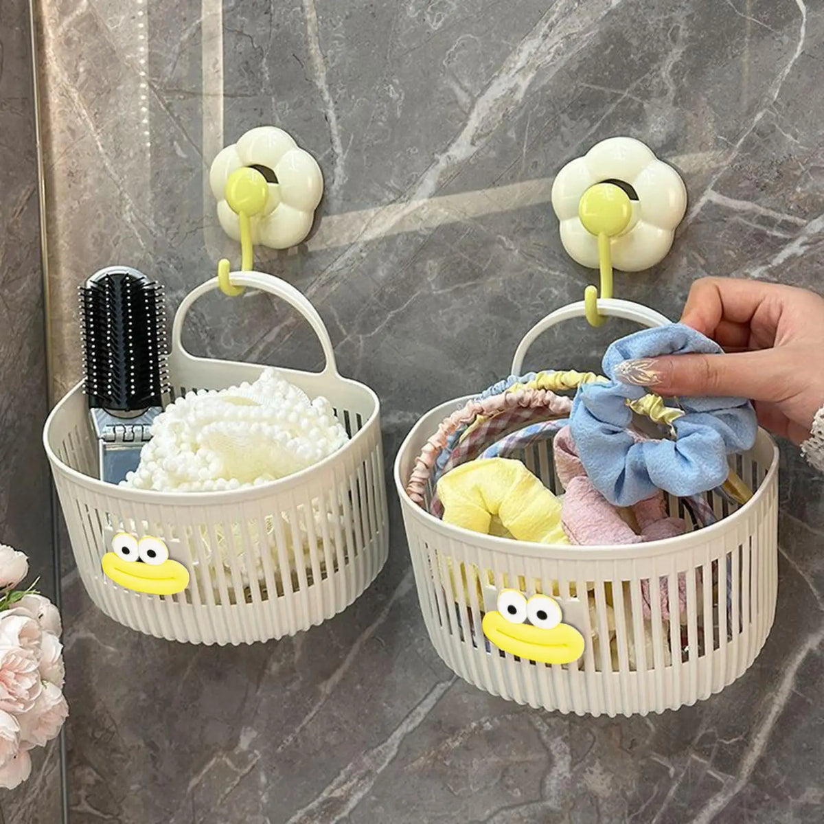 Wall-Mounted Hanging Storage Basket – Bathroom & Kitchen Wall Hanging Basket Babs