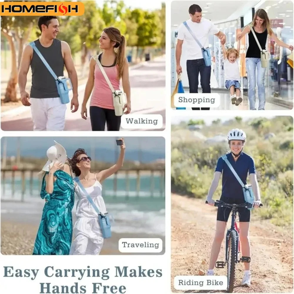 Water Bottle Crossbody Bag 30/40 Oz – Insulated Shoulder Strap Water Bottle Carrier Bag Babs