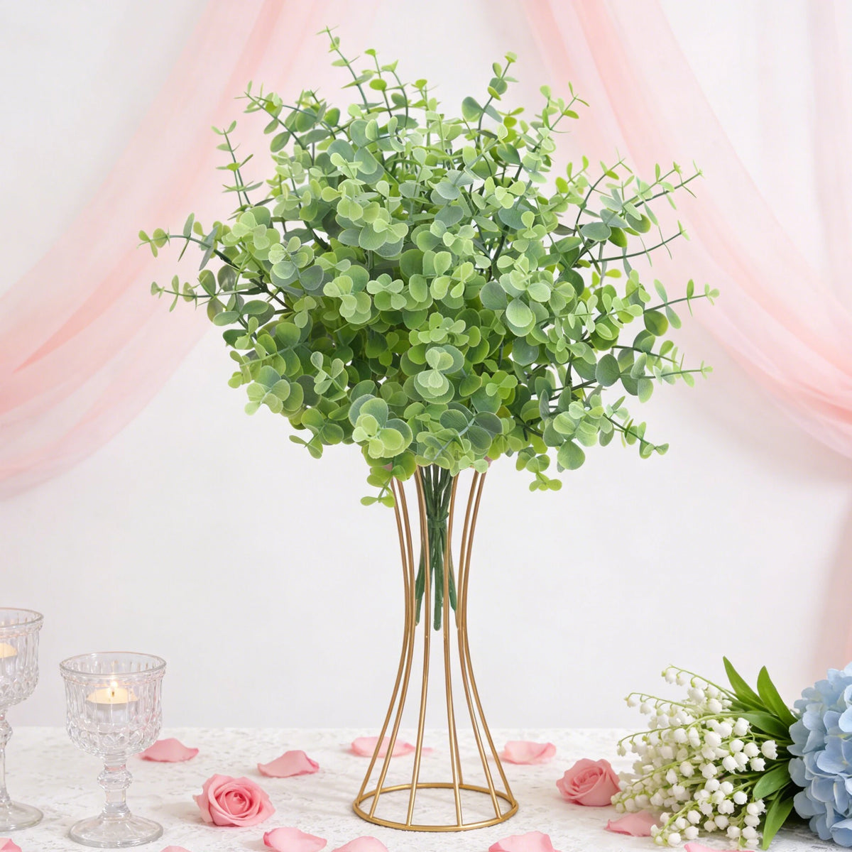 Artificial Eucalyptus Branch | Fake Green Leaves Home Decor Artificial Plant Branch Babs