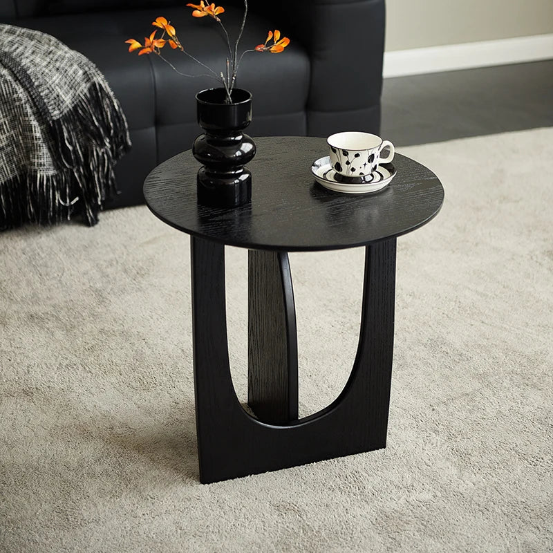 Round Solid Wood Coffee Table | Modern Minimalist Side Table Round Coffee Table Babs