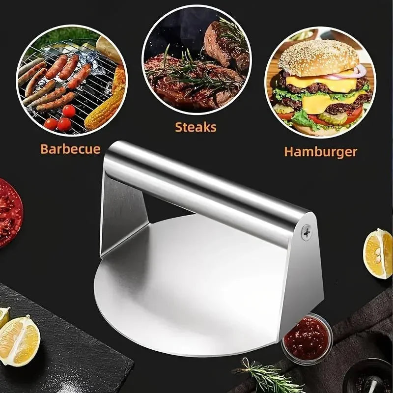 Stainless Steel Burger Press – Round Patty Maker Tool Burger Patty Press Babs