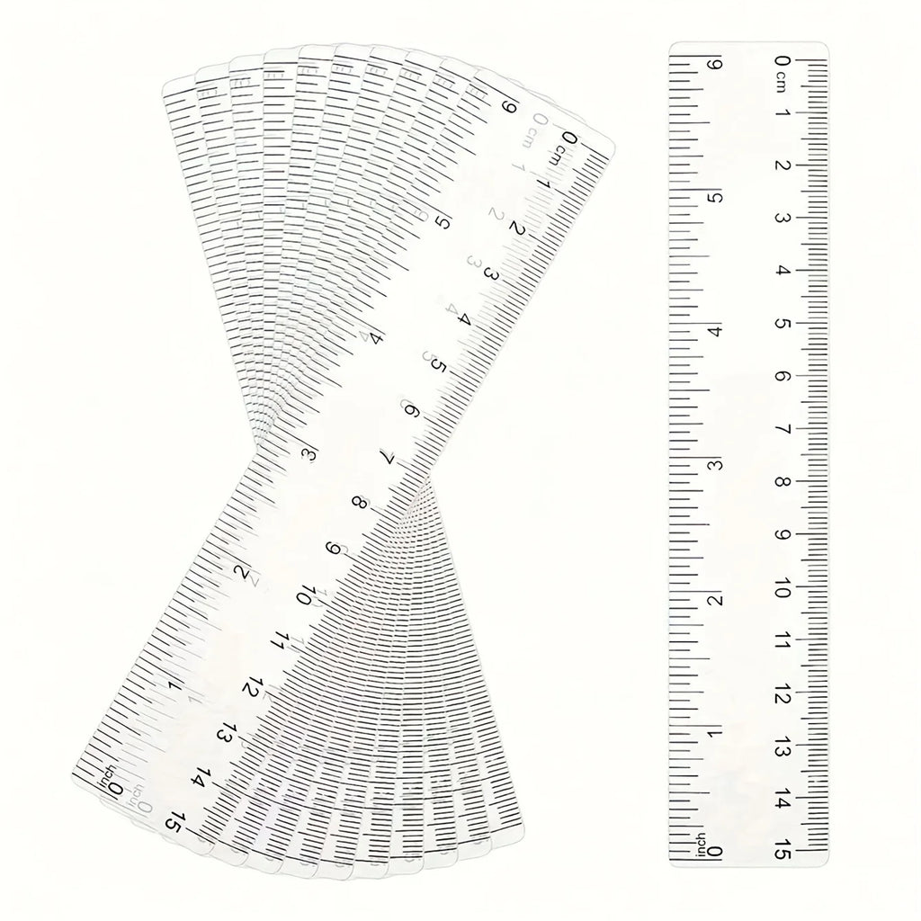 10-Pack Clear Plastic Straight Rulers – School & Office Supply Plastic Straight Ruler Babs