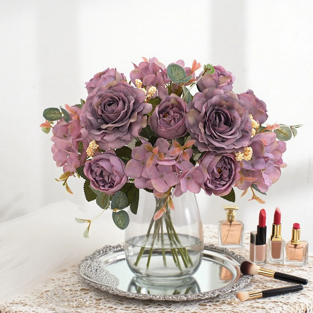 Artificial Silk Rose Peony Bouquet – Wedding & Home Decor Artificial Flower Bouquet Babs