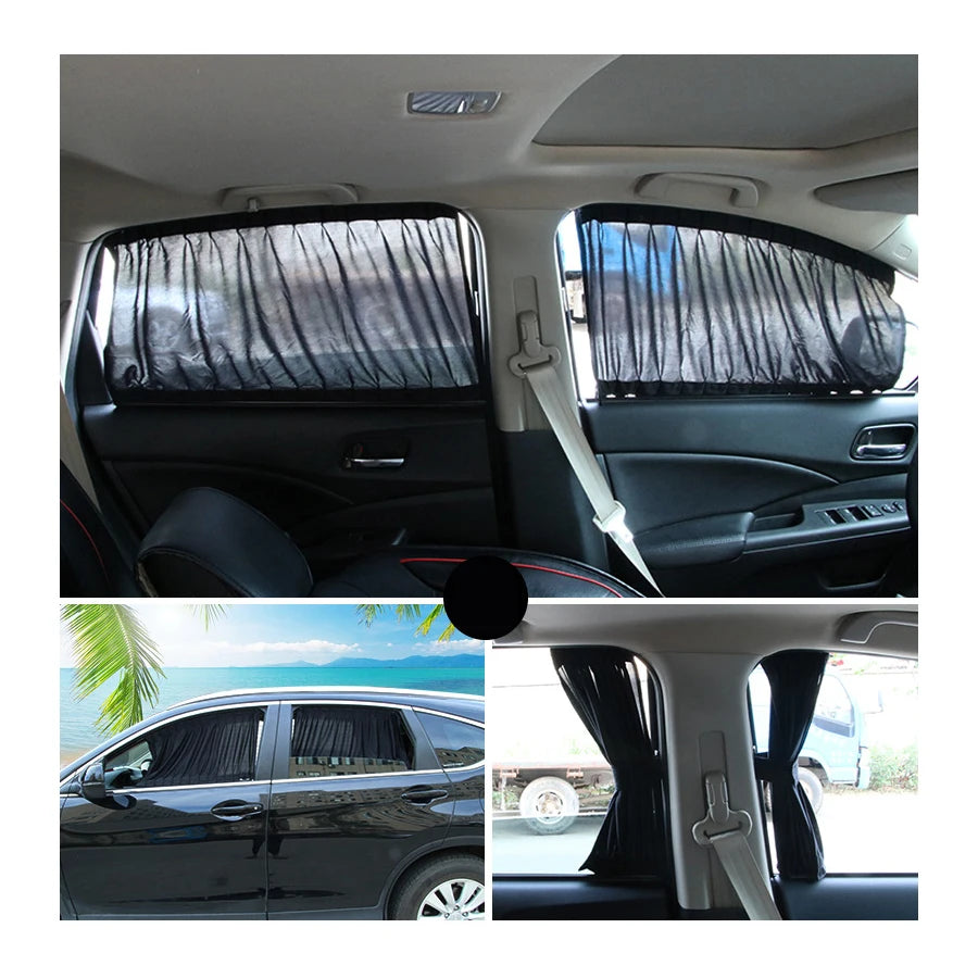 2pcs Car Side Window Sun Shade Curtains – UV Protection Blinds Car Window Curtain Babs