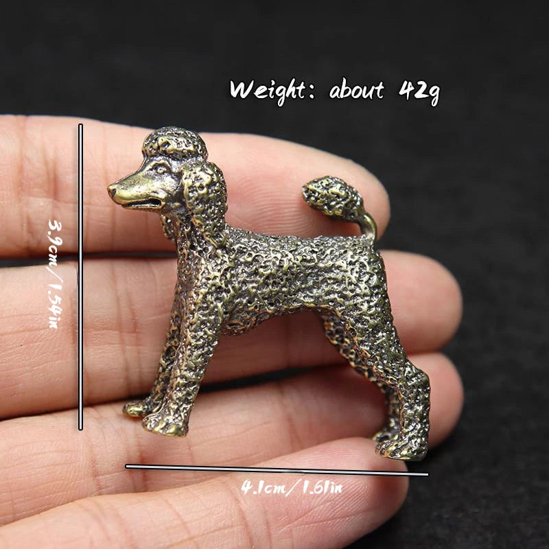 Vintage Brass Poodle Figurine – Copper Dog Statue Ornament Decorative Figurine Babs Standing Poodle