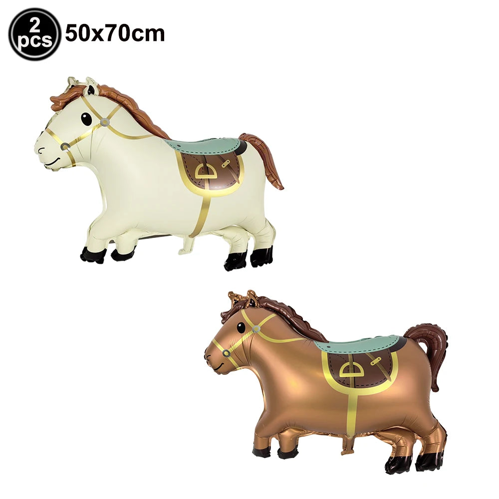 Boho Horse Birthday Party Banner & Foil Balloons Decor Set Party Decoration Set Babs 2PC