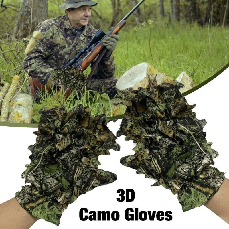 3D Camo Leaf Gloves – Non-Slip Hunting & Paintball Gloves Camo Hunting Gloves Babs